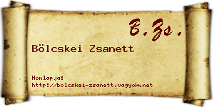 Bölcskei Zsanett névjegykártya