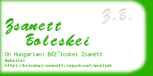 zsanett bolcskei business card